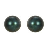 14K White  5 mm Cultured Black Akoya Pearl Earrings